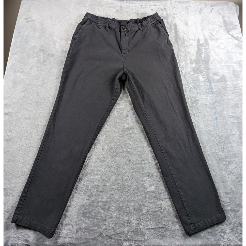 Cove USA Pants Mens 36x29 Gray Stretch Elastic Waist Canvas Tapered Chino